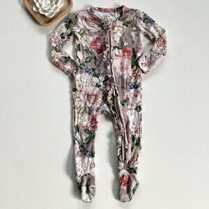 Posh Peanut Floral Ruffle Footie Pajamas